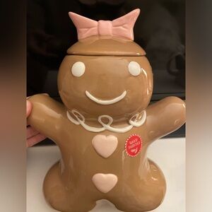 Peppermint and Pine gingerbread girl cookie jar-NWT